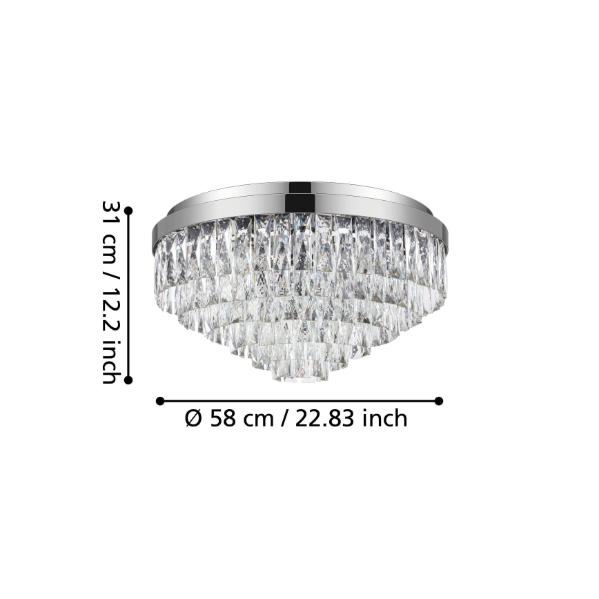 Eglo 39491 - Plafonnier 11xE14/40W/230V Chrome Brillant