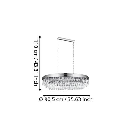 Eglo - Suspension sur chaîne 10xE14/40W/230V brillant chromé