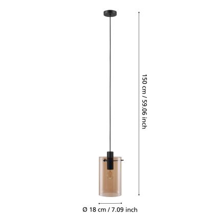 Eglo - Suspension filaire POLVERARA 1xE27/40W/230V