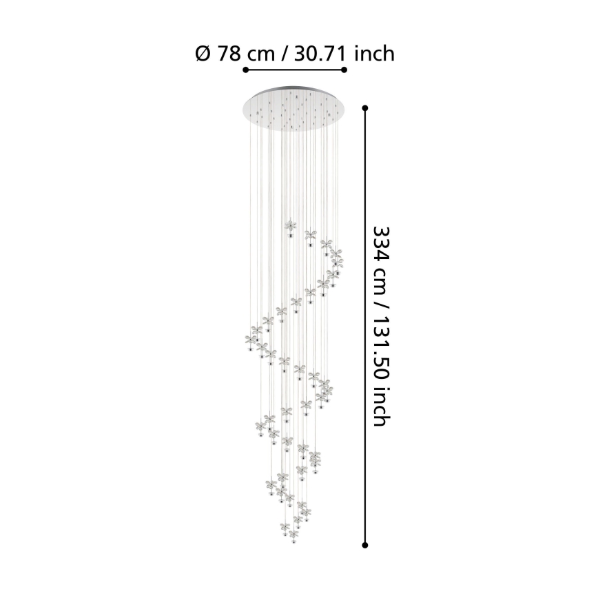 Eglo - Dimbare Kristallen LED Hanglamp aan een koord 40xLED/1,8W/230V