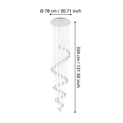 Eglo - Suspension filaire LED à intensité variable 40xLED/1,8W/230V