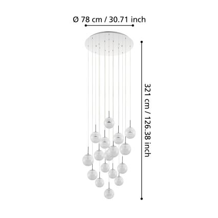 Eglo 39547 - Suspension filaire LED à intensité variable 17xLED/5W/230V