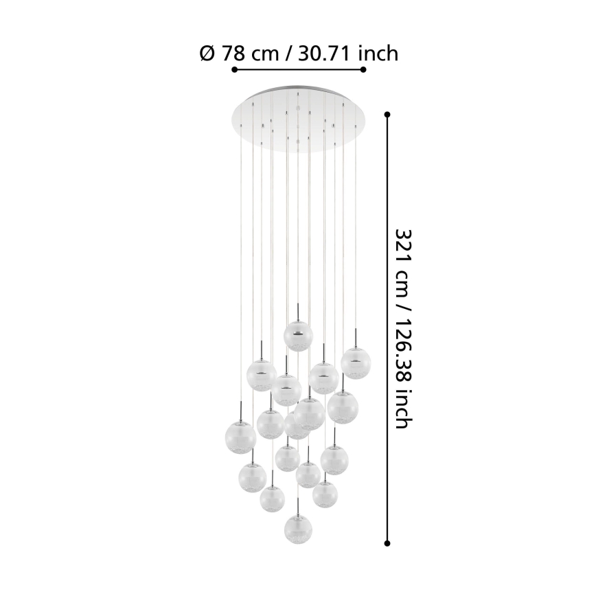 Eglo 39547 - Suspension filaire LED à intensité variable 17xLED/5W/230V