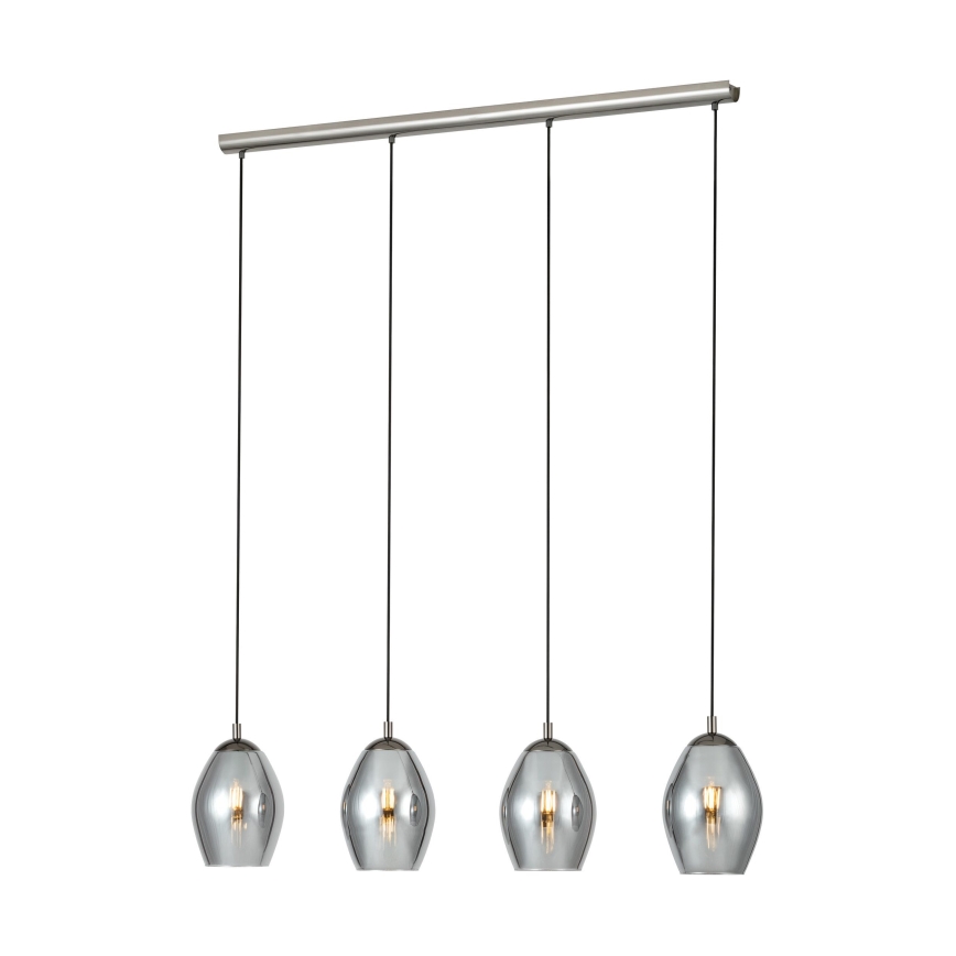 Eglo - Suspension filaire 4xE27/60W/230V fumé