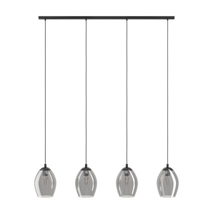 Eglo - Suspension filaire 4xE27/60W/230V fumé