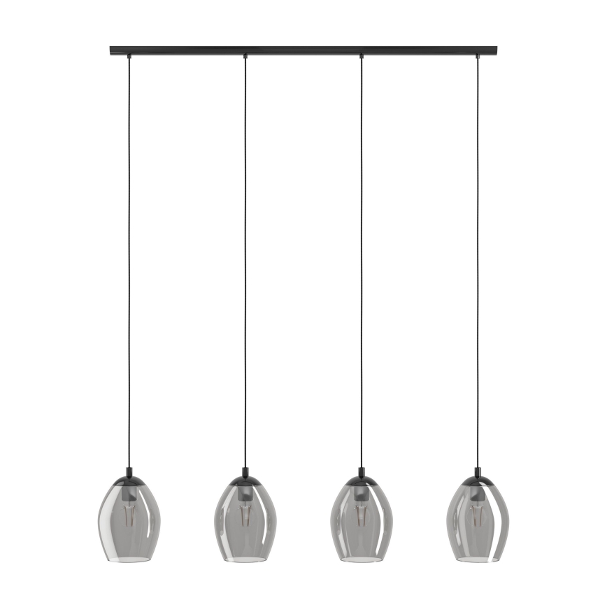 Eglo - Suspension filaire 4xE27/60W/230V fumé