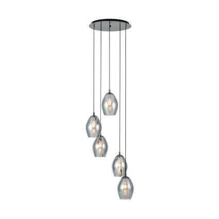 Eglo - Suspension filaire 5xE27/60W/230V fumé