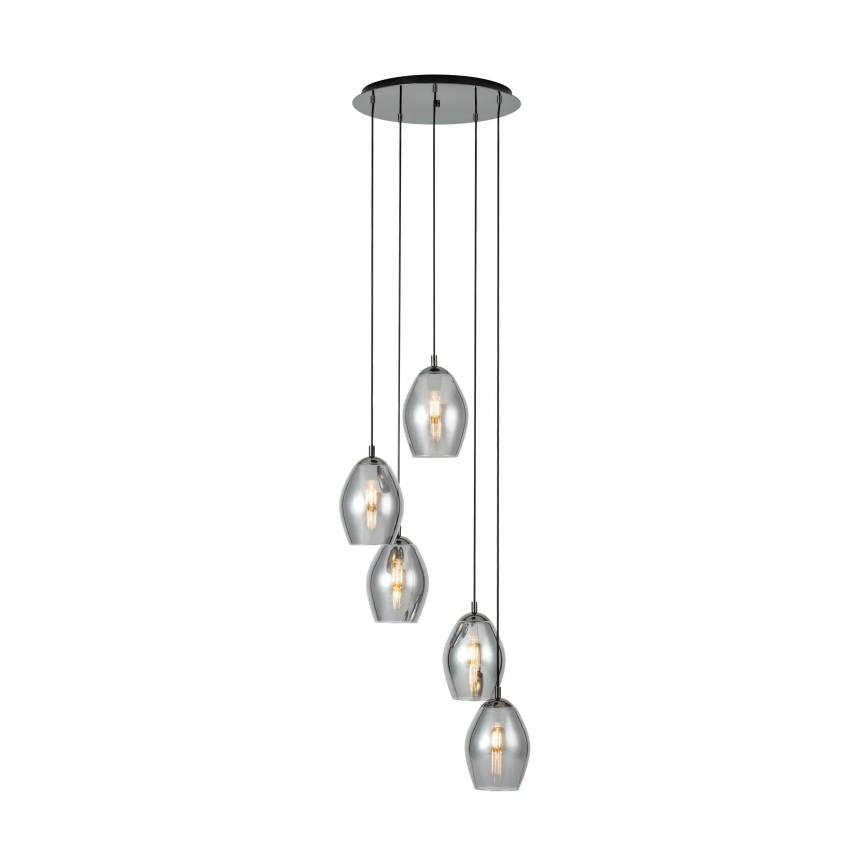 Eglo - Suspension filaire 5xE27/60W/230V fumé