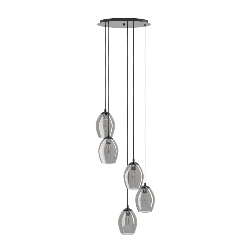 Eglo - Suspension filaire 5xE27/60W/230V fumé