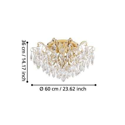 Eglo  - Hanglamp voor Oppervlakte Montage 6xE14/25W/230V goud