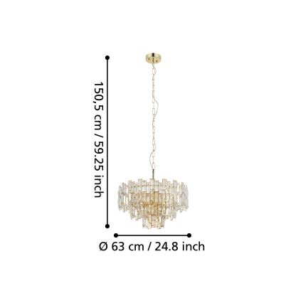 Eglo - Suspension sur chaine 10xE14/25W/230V d. 63 cm