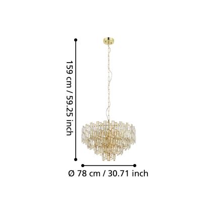 Eglo - Hanglamp aan een ketting 10xE14/25W/230V d. 78 cm