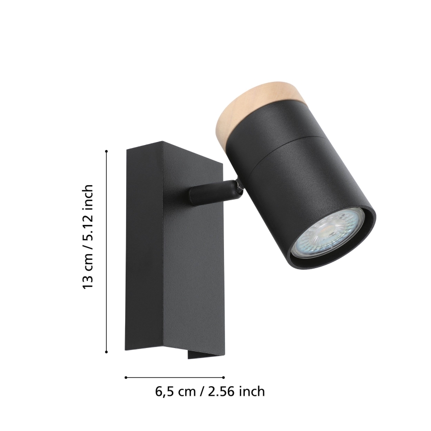 Eglo - LED Wandspot 1xGU10/4,5W/230V 3000K zwart/bruin