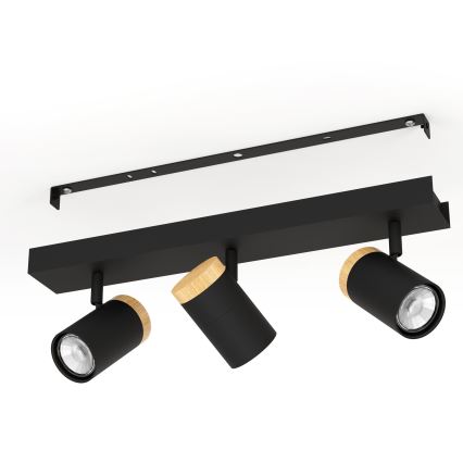 Eglo - Spot LED 3xGU10/4,5W/230V 3000K noir/marron