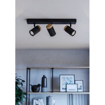 Eglo - Spot LED 3xGU10/4,5W/230V 3000K noir/marron