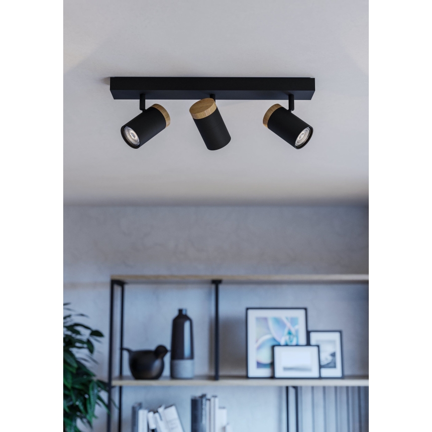 Eglo - Spot LED 3xGU10/4,5W/230V 3000K noir/marron