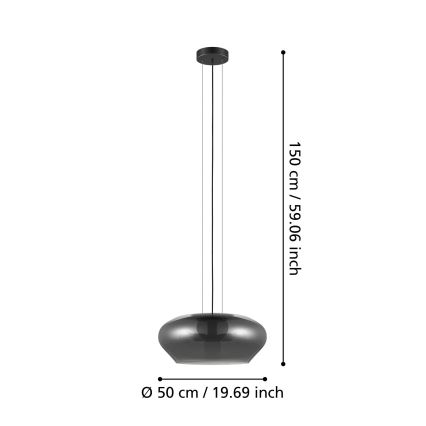 Eglo - Hanglamp aan een koord 3xE27/20W/230V