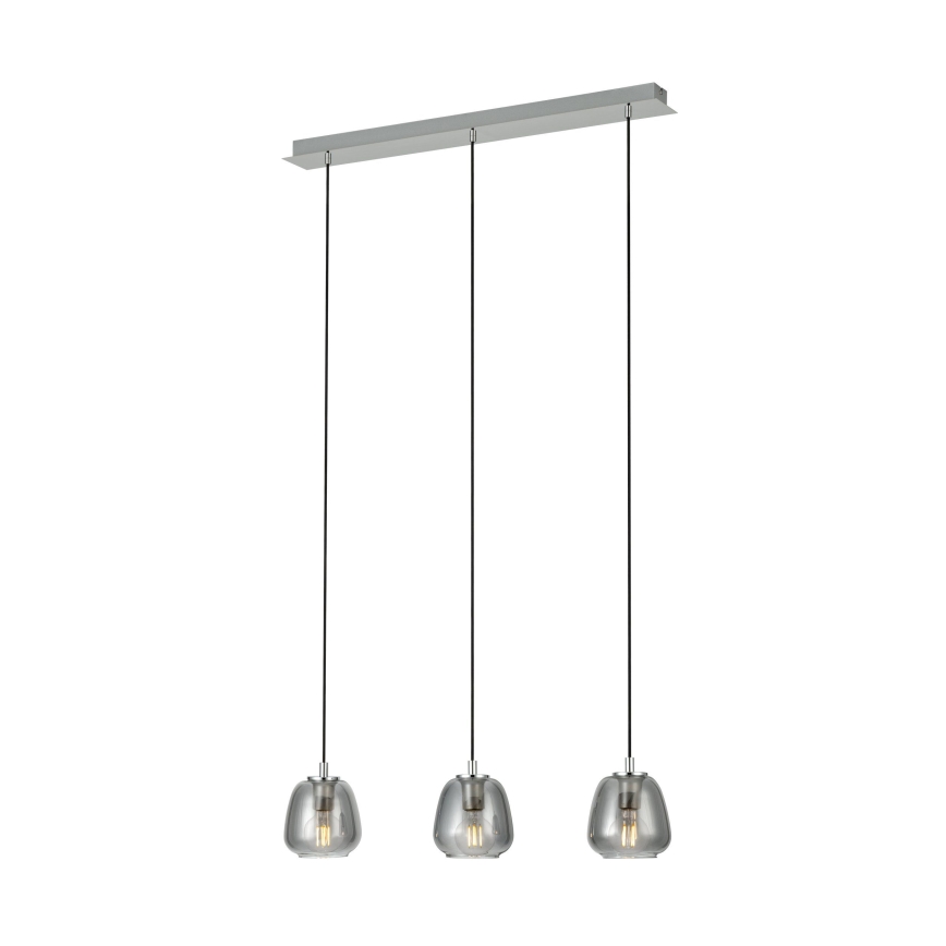 Eglo - Hanglamp aan een koord 3xE27/40W/230V gerookt