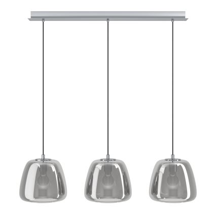 Eglo - Hanglamp aan een koord 3xE27/40W/230V gerookt