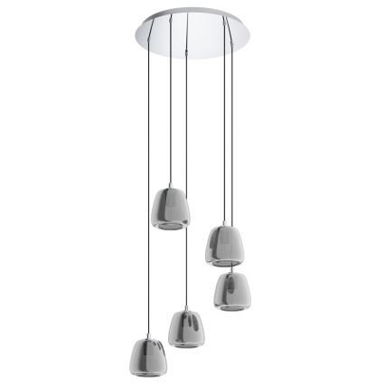 Eglo - Suspension filaire 5xE27/40W/230V fumé