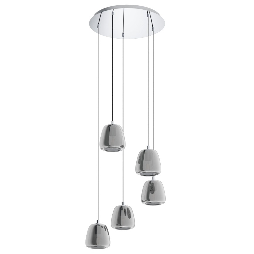 Eglo - Suspension filaire 5xE27/40W/230V fumé