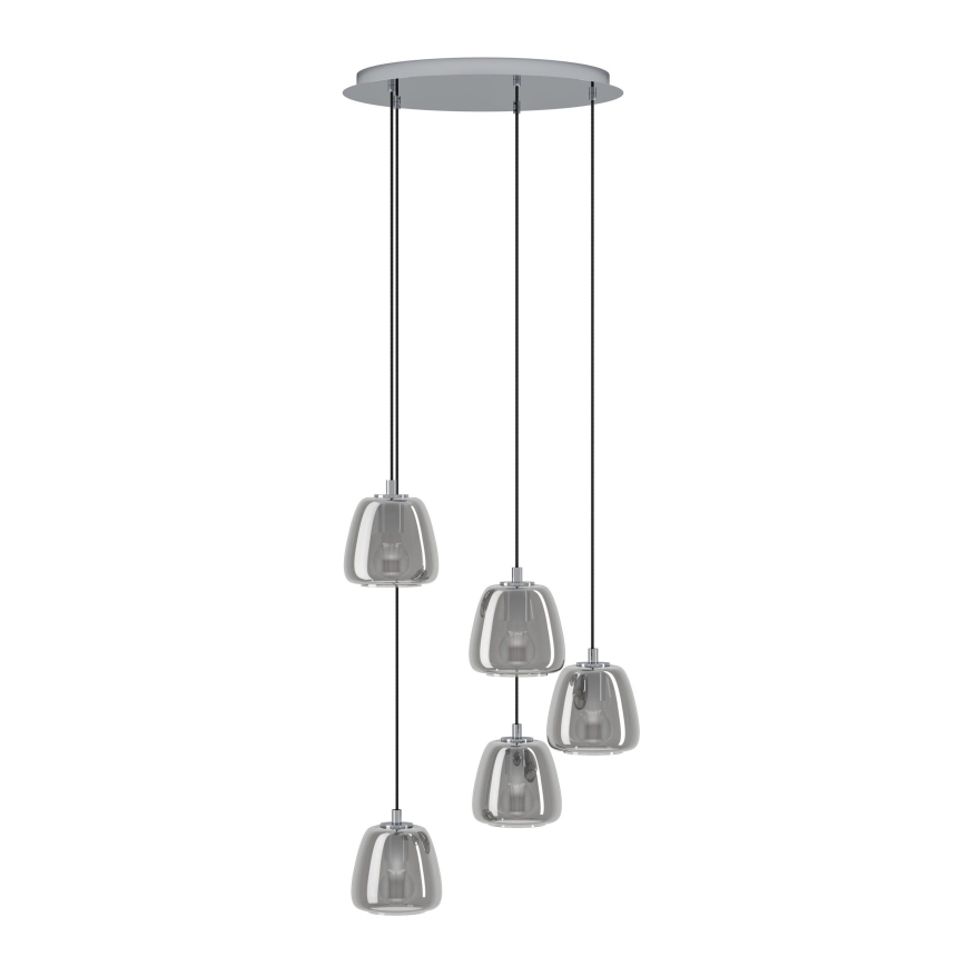Eglo - Suspension filaire 5xE27/40W/230V fumé
