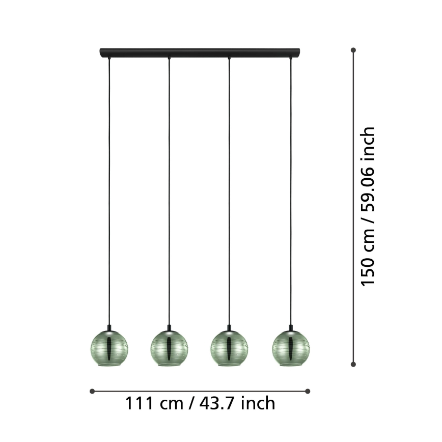 Eglo - Suspension filaire 4xE27/40W/230V