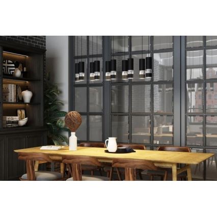 Eglo - Suspension filaire LED 10xGU10/4,6W/230V noir