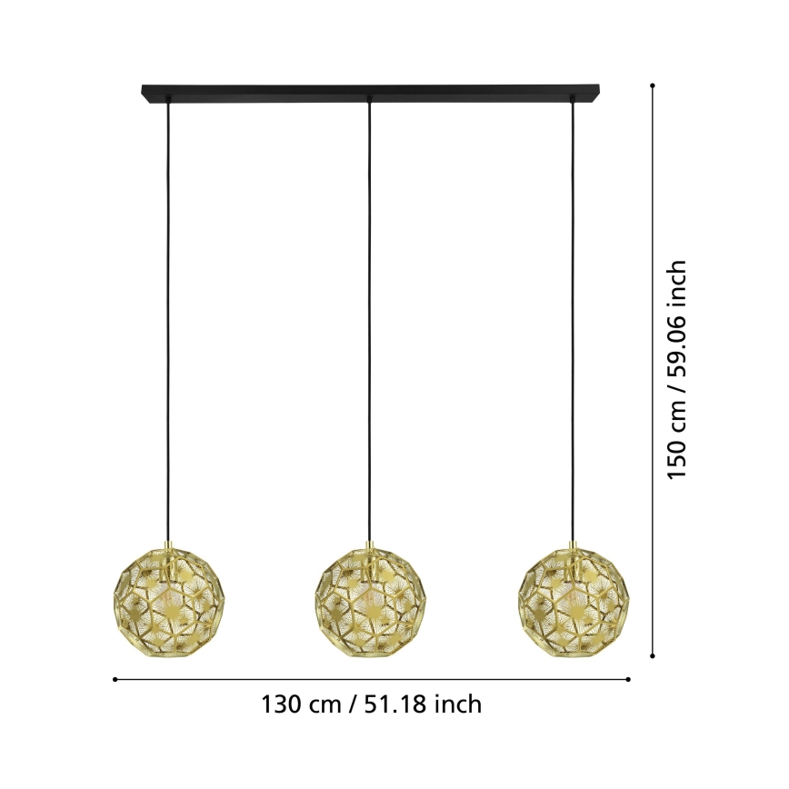 Eglo - Hanglamp aan een koord 3xE27/60W/230V