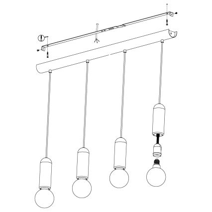 Eglo - Hanglamp aan koord 4xE27/40W/230V