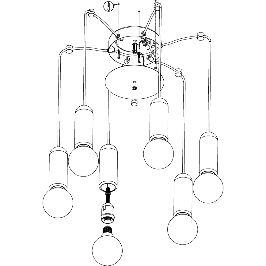 Eglo - Hanglamp aan een koord 6xE27/40W/230V spin