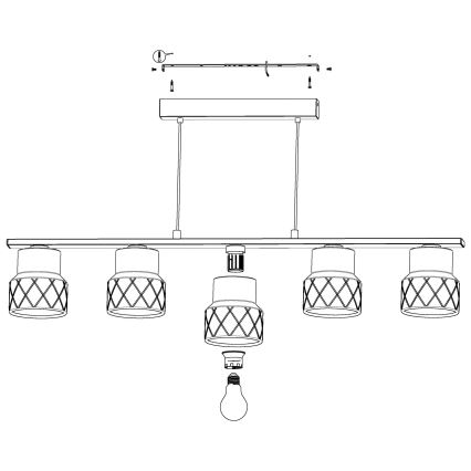 Eglo - Hanglamp aan koord 5xE27/40W/230V