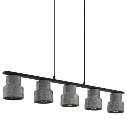 Eglo 39855 - Suspension sur câbles HILCOTT 5xE27/40W/230V