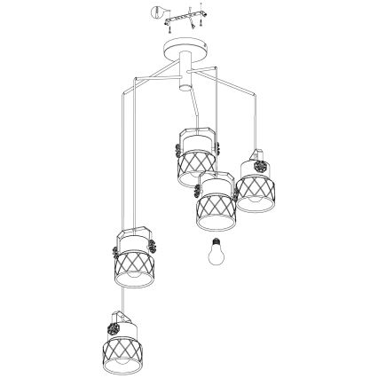 Eglo - Plafondlamp 5xE27/40W/230V