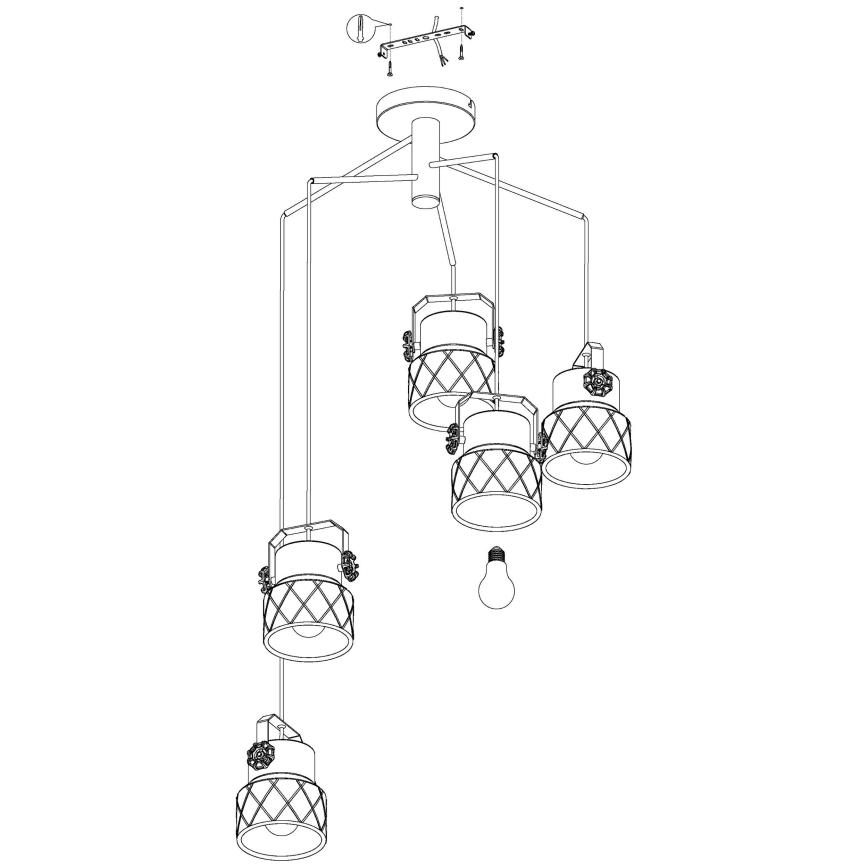 Eglo - Plafondlamp 5xE27/40W/230V