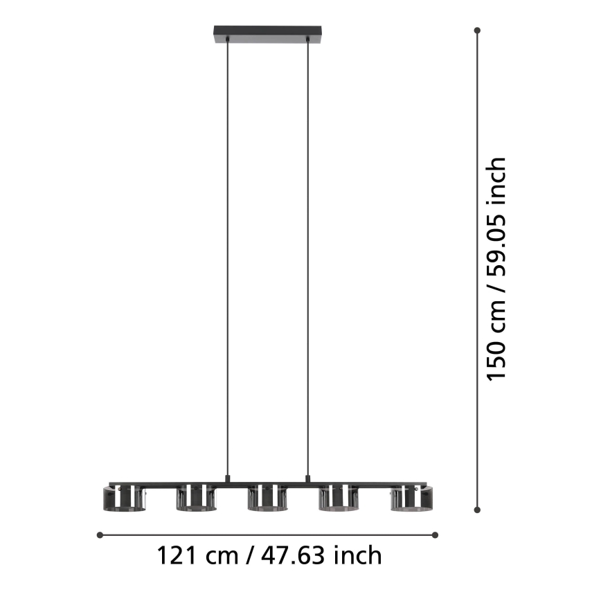 Eglo - Suspension filaire LED à intensité variable 5xLED/5,4W/230V