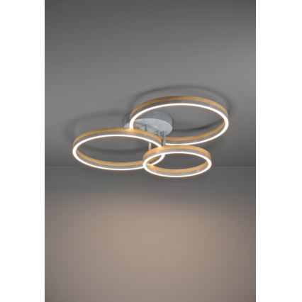 Eglo - Plafonnier à intensité variable LED/12,5W/230V + 2xLED/15,5W 3000K gris/chêne