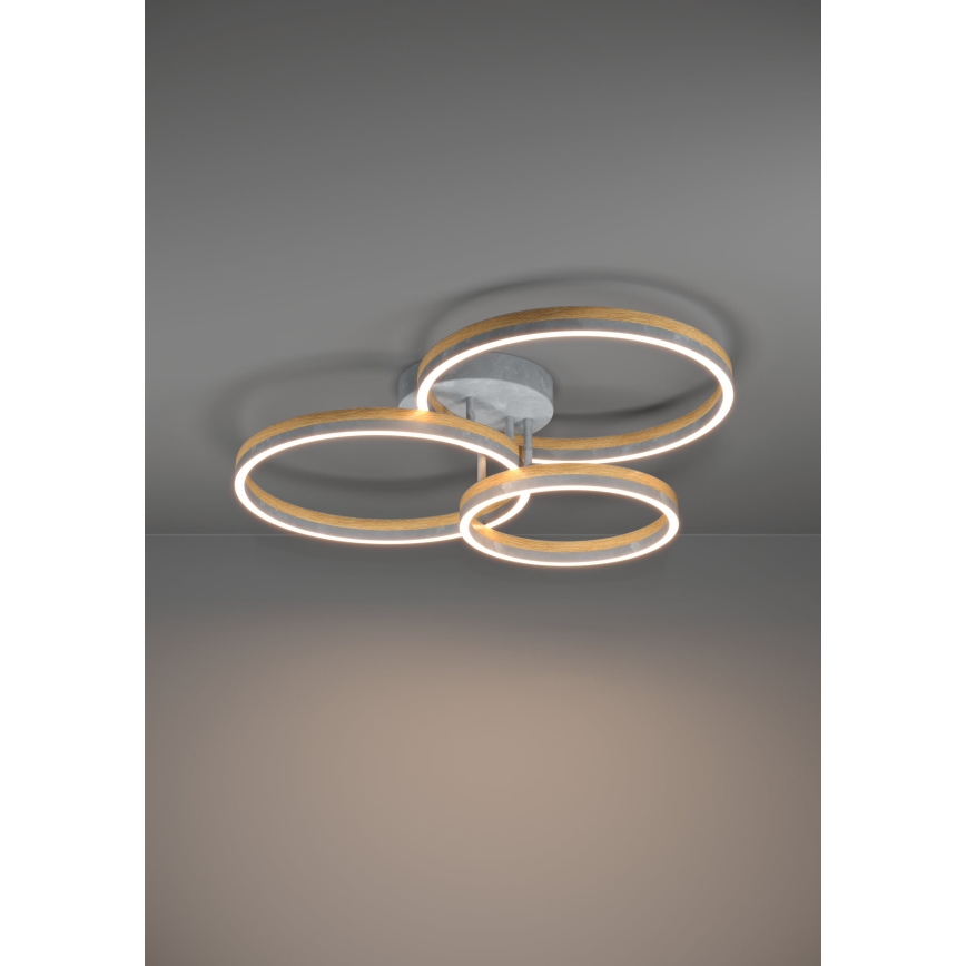 Eglo - Plafonnier à intensité variable LED/12,5W/230V + 2xLED/15,5W 3000K gris/chêne
