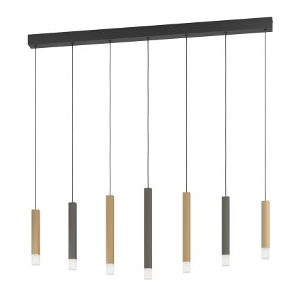 Eglo - Suspension filaire à intensité variable 7xLED/3,1W/230V 3000K anthracite/doré