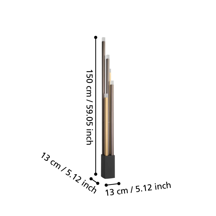 Eglo - Dimbare LED Staande lamp 5xLED/3,7W/230V 3000K antraciet/goud