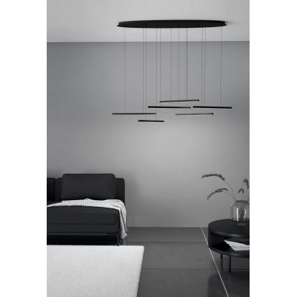 Eglo - Suspension filaire à intensité variable 6xLED/8,4W/230V 3000K noir