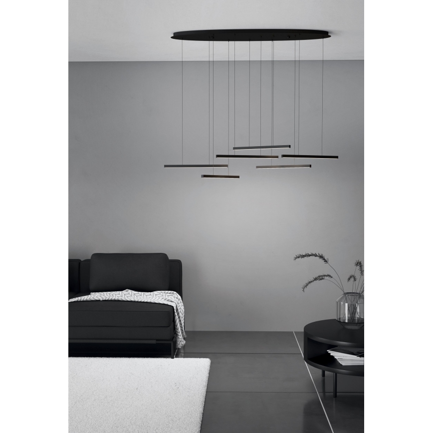 Eglo - Suspension filaire à intensité variable 6xLED/8,4W/230V 3000K noir