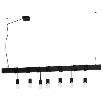 Eglo - Hanglamp aan een koord TOWNSHEND 7xE27/40W/230V zwart