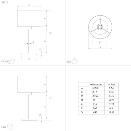 Eglo 39975 - Lampe de table CASUARITA 1xE27/40W/230V bleu/doré