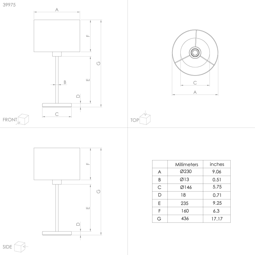 Eglo 39975 - Lampe de table CASUARITA 1xE27/40W/230V bleu/doré