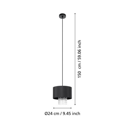 Eglo - Suspension filaire 1xE27/40W/230V noir