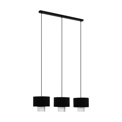 Eglo - Suspension filaire 3xE27/40W/230V noir