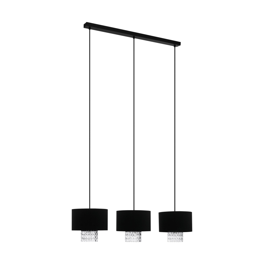 Eglo - Suspension filaire 3xE27/40W/230V noir