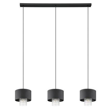 Eglo - Suspension filaire 3xE27/40W/230V noir