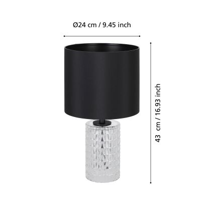 Eglo - Tafellamp 1xE27/40W/230V zwart